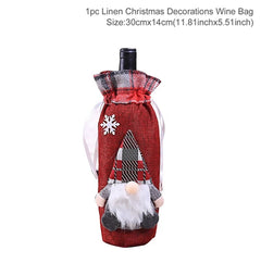 Christmas Wine Bottle Cover Merry Christmas Decorations For Home 2024 Christmas Ornament Xmas Navidad Natal Gifts New Year 2025