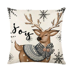 Linen Christmas Throw Pillow Cover, 18 × 18 in