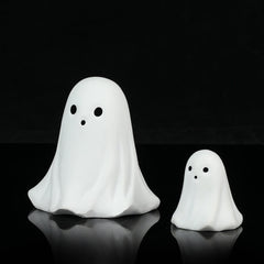 2 Pcs Halloween Decor Indoor-Ghost in Abs Resin Cloche-Cute Ghost for HomeTabletop Party Decor  Holiday Decorations outdoor