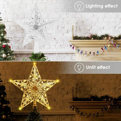 17 cm Battery-Powered Lighted Christmas Star Tree Topper