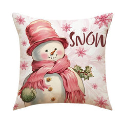 Linen Christmas Throw Pillow Cover, 18 × 18 in
