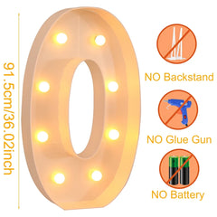 91.5CM Giant Letter Led Light Frame Box Baby Shower 1st Birthday Wedding Party Decor Christmas DIY Name Balloon Filling Box