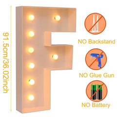 91.5CM Giant Letter Led Light Frame Box Baby Shower 1st Birthday Wedding Party Decor Christmas DIY Name Balloon Filling Box