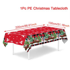 Christmas Snowflake Plastic Tablecloth Merry Christmas Decorations for Home 2025 Navidad Natal Xmas Table Ornament New Year 2026