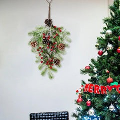 Pinecone & Berry Christmas Hanging Swag, 35 × 55 cm