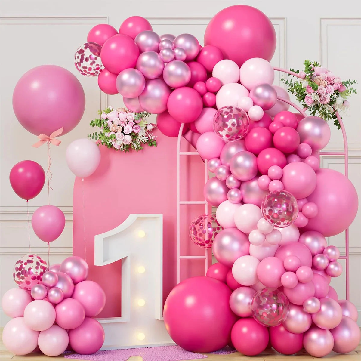 Pink Red Balloon Garland Arch Kit Happy Birthday Party Decoration Kids Wedding Birthday Balloon Latex Baloon Baby Shower Decor