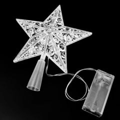 17 cm Battery-Powered Lighted Christmas Star Tree Topper