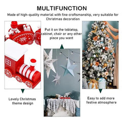 Wooden Christmas Train Tabletop Decorations