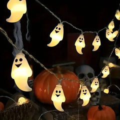 LED Halloween String Lights Battery Powered Decoration Lamp Indoor Outdoor Atmosphere Ghost Lights For Home Party Festival Decor