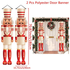 Christmas Door Couplet Merry Christmas Decorations for Home 2025 Navidad Natal Xmas Ornament Porch Fireplace Banner New Year