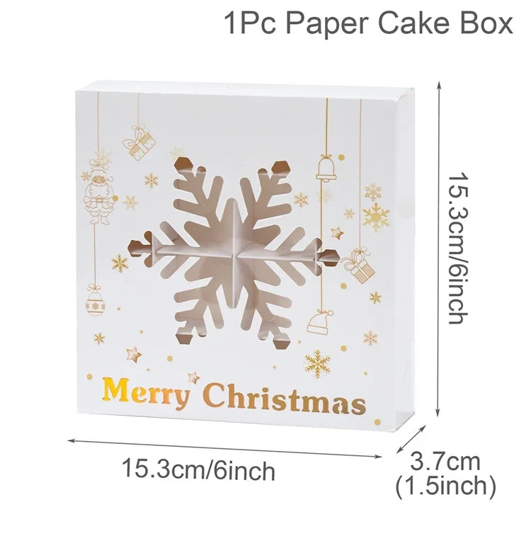 Christmas Cookie Box Candy Packaging Box Merry Christmas Decoration For Home 2025 Navidad Noel Xmas Tree Ornament Decor New Year