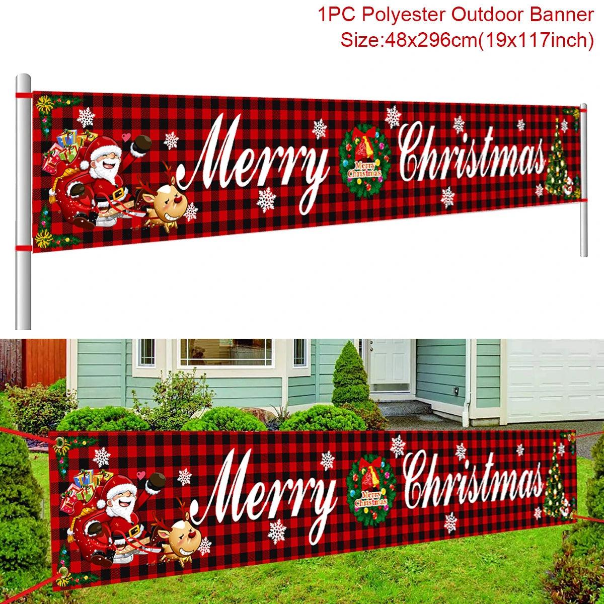 Merry Christmas Outdoor Banners, 44 Designs