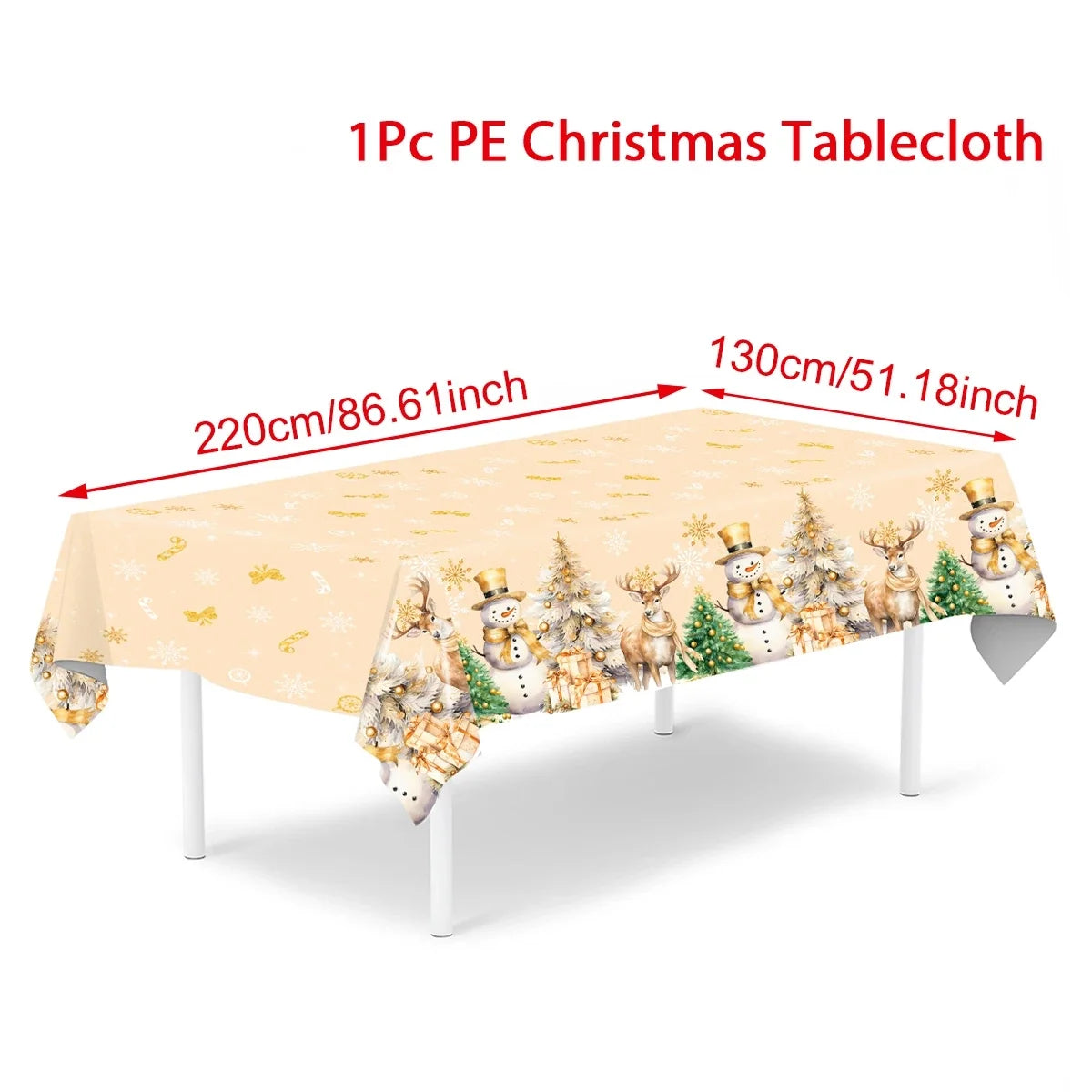 Christmas Snowflake Plastic Tablecloth Merry Christmas Decorations for Home 2025 Navidad Natal Xmas Table Ornament New Year 2026