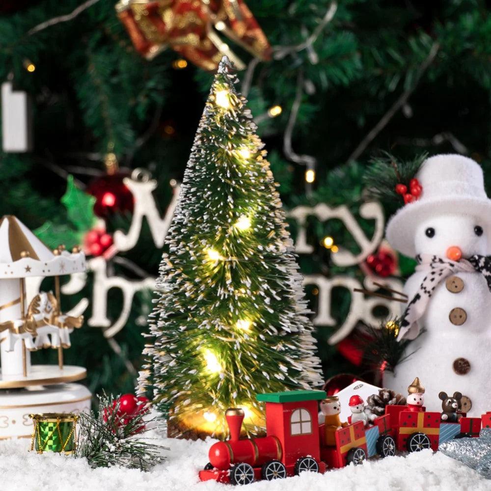 Lighted Mini Snowy Christmas Trees, 15 to 30 cm