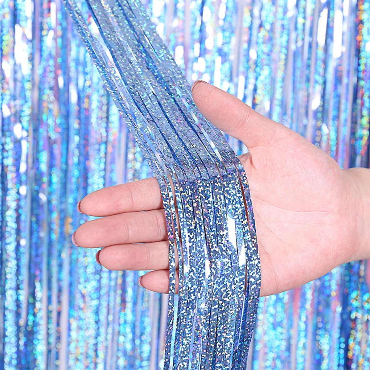Glitter Black Gold Tinsel Fringe Foil Curtain Background Birthday Party Decorations Backdrop Curtains Wedding Adult Anniversary
