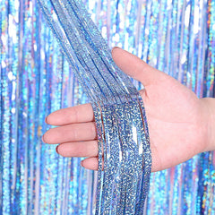 Glitter Black Gold Tinsel Fringe Foil Curtain Background Birthday Party Decorations Backdrop Curtains Wedding Adult Anniversary