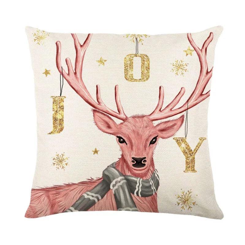 Linen Christmas Throw Pillow Cover, 18 × 18 in