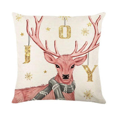 Linen Christmas Throw Pillow Cover, 18 × 18 in