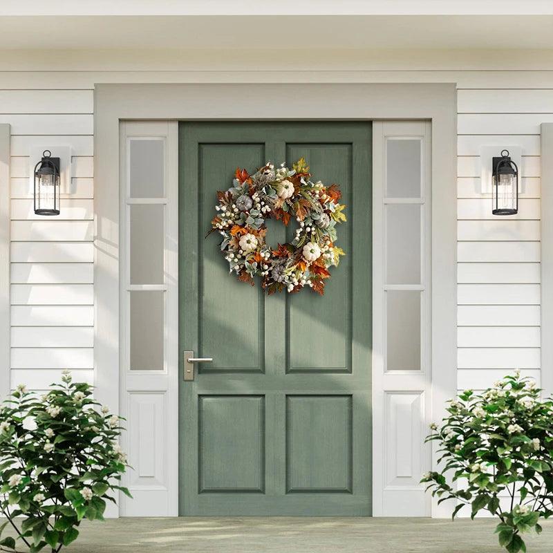 Fall Pumpkin, Berry & Maple Leaf Wreaths