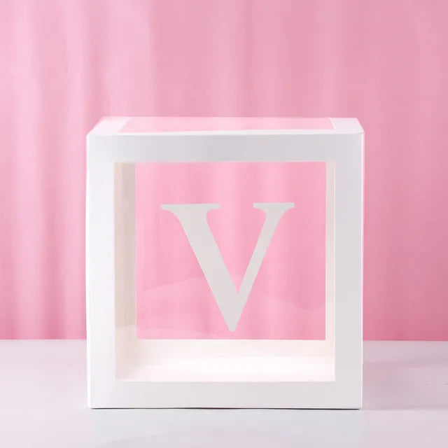Birthday Balloon Boxes For Party Decorations 1st Happy Birthday Balloon Blocks Decor with ONE Letter Boy Girl Baby Shower Decor