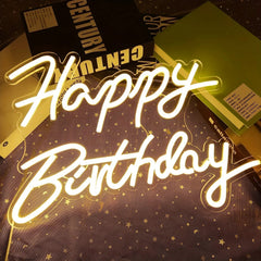 Happy Birthday Neon Sign Neon Happy Birthday Sign for Wall Decor Wall Neon Sign with Dimmable Switch Birthday Party Supplies