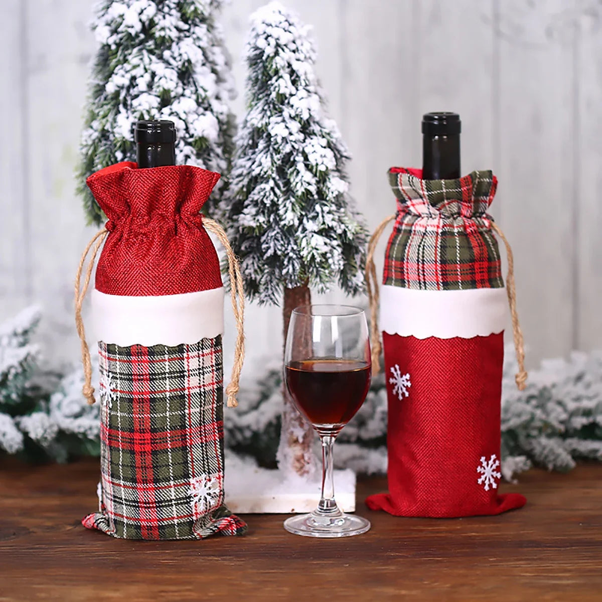 Christmas Wine Bottle Cover Merry Christmas Decorations For Home 2024 Christmas Ornament Xmas Navidad Natal Gifts New Year 2025