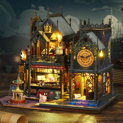 DIY Haunted House Model Kit - Halloween Gothic Horror Mansion Bookend Craft Set, Creative Gift for Adults & Teens