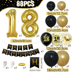 Black Gold Birthday Table Runner 30 50 Birthday Tablecloth Balloon Party Decoration For Home Backdrop Wedding Adult Anniversary