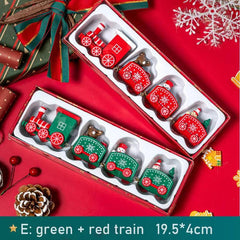 Wooden Christmas Train Tabletop Decorations