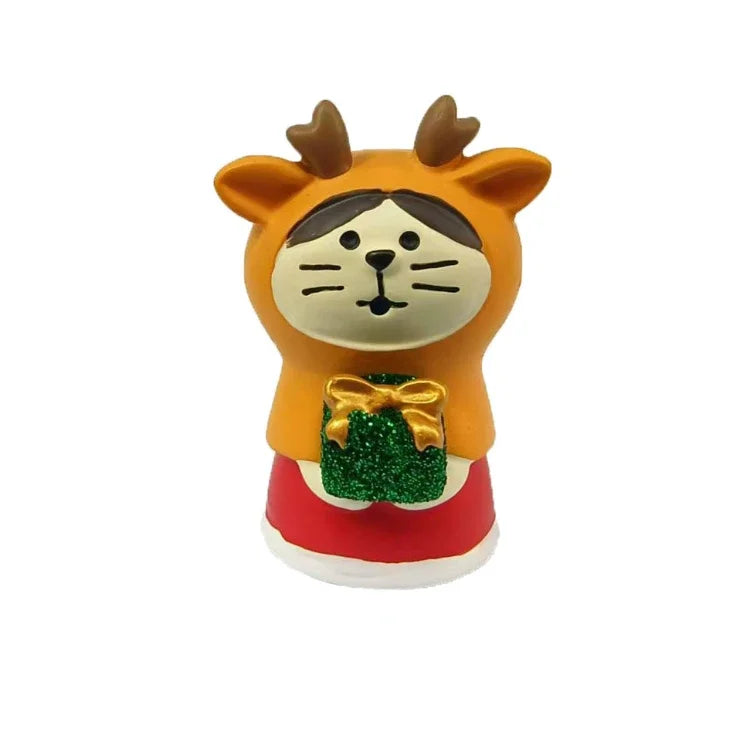 Christmas Resin Ornaments Home Scenes Trendy Toys Figurines Decorations ZAKKA Dolls Cats 2025 Small Ornaments