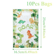 10/25/50pcs Cartoon Dinosaur Handbag Gift Candy Packing Bag Jungle Dinosaur Birthday Party Decor Kids Baby Shower Party Supplies