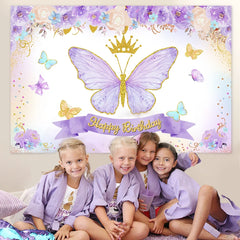 Purple Butterfly Disposable Tableware Napkin Butterfly Birthday Party Decor Girl Baby Shower Baptism Gender Reveal Supplies