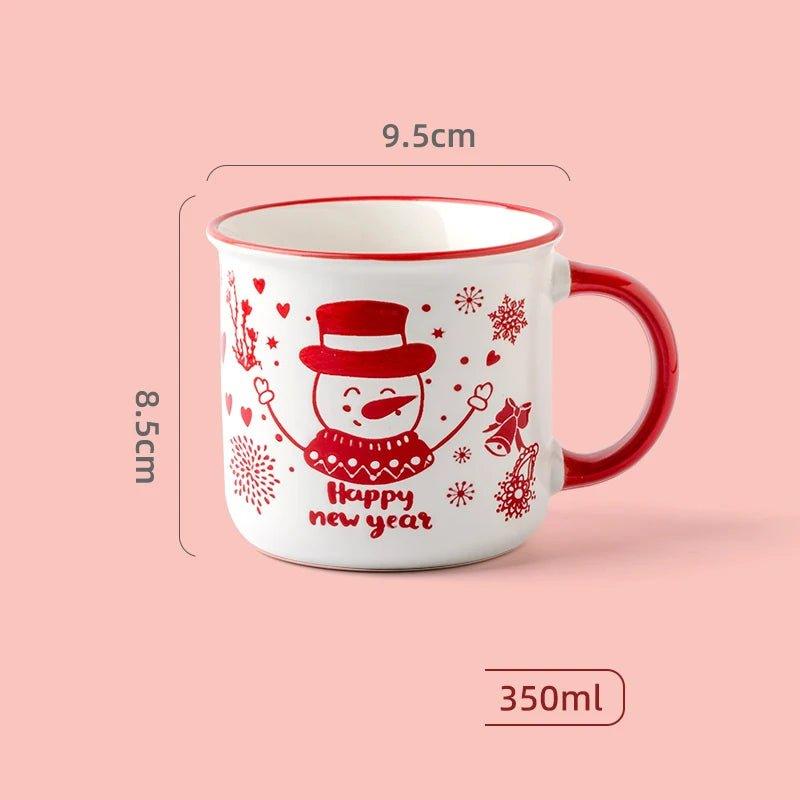 350 ml Christmas Ceramic Mug, Single or 3-Piece Set