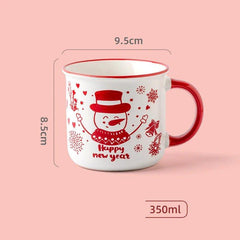350 ml Christmas Ceramic Mug, Single or 3-Piece Set