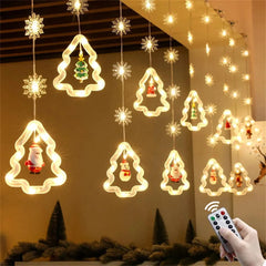 120-LED Christmas Curtain String Lights, USB or Battery