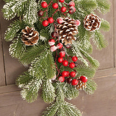 Pinecone & Berry Christmas Hanging Swag, 35 × 55 cm