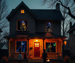 AtmosFX Halloween Digital Decoration USB - Spooky Halloween Hollusion Vol. 2 + 5.5 ft x 9 ft Projection Screen