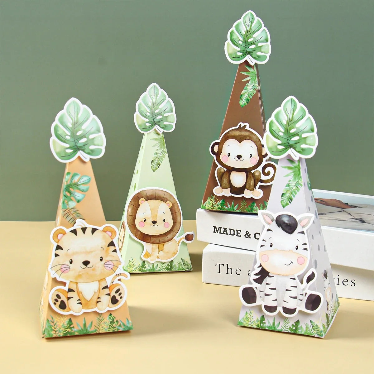 Jungle Animals Box Candy Box Happy Birthday Party Decoration Kids Safari Animal Wild One 1st Birthday Decor Kids Baby Shower
