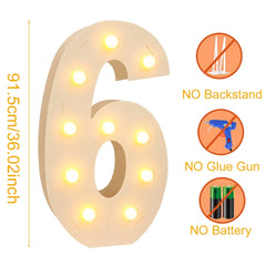 91.5CM Giant Number Led Light Frame 1st Birthday Party Decor Kids Wedding 30th 50th 60th Birthday Party Supplies Baby Shower