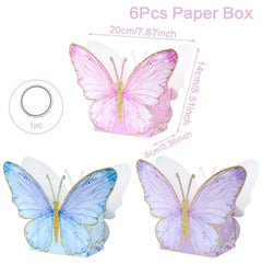 Purple Butterfly Disposable Tableware Napkin Butterfly Birthday Party Decor Girl Baby Shower Baptism Gender Reveal Supplies