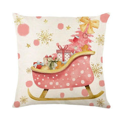 Linen Christmas Throw Pillow Cover, 18 × 18 in