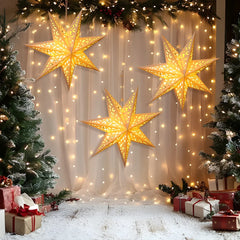 Christmas Paper Star Pendant Merry Christmas Decorations for Home 2025 Navidad Xmas Tree Hanging Lampshades Ornament New Year