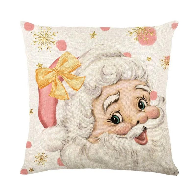 Linen Christmas Throw Pillow Cover, 18 × 18 in