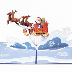 Santa Sleigh Pop Up Christmas Card