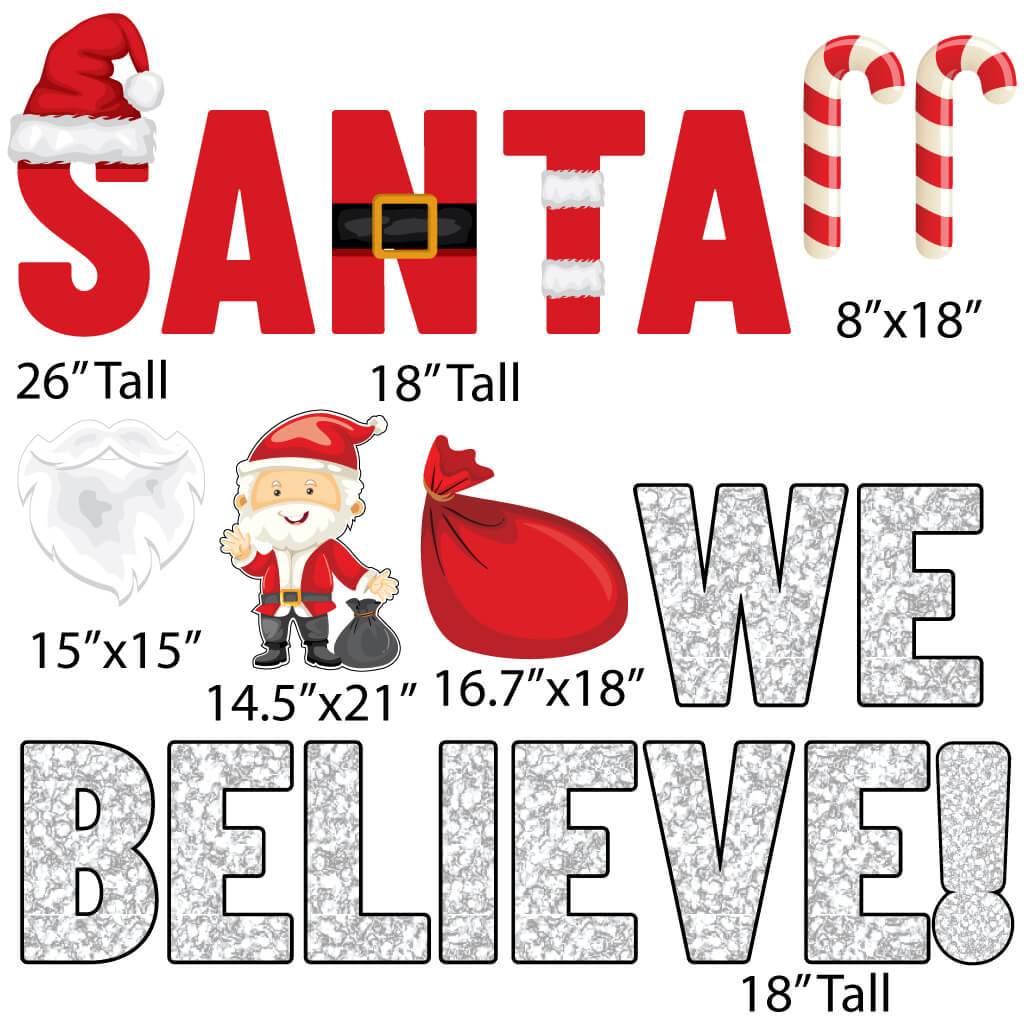 Santa We Believe! Christmas Yard Decorations