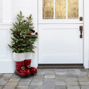 Santa Boots 3' Green Pine Artificial Christmas Tree with Clear/White Lights