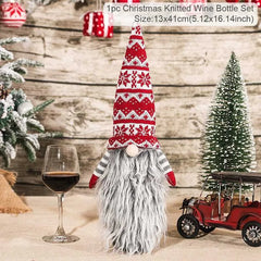 Merry Christmas Decoration for Home 2024 Santa Claus Wine Bottle Cover Snowman Stocking Gift Holders Xmas Navidad Decor New Year