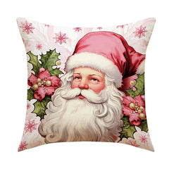 Linen Christmas Throw Pillow Cover, 18 × 18 in
