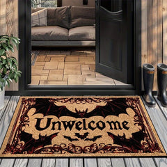 VIKAMA Halloween Carpet Bat Unwelcome Personality Carpet Door Mat Non-Slip Floor Mat Dark Series Outdoor Carpet Home Decoration