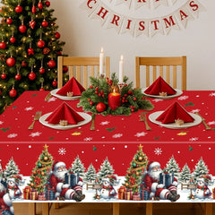 Christmas Snowflake Plastic Tablecloth Merry Christmas Decorations for Home 2025 Navidad Natal Xmas Table Ornament New Year 2026